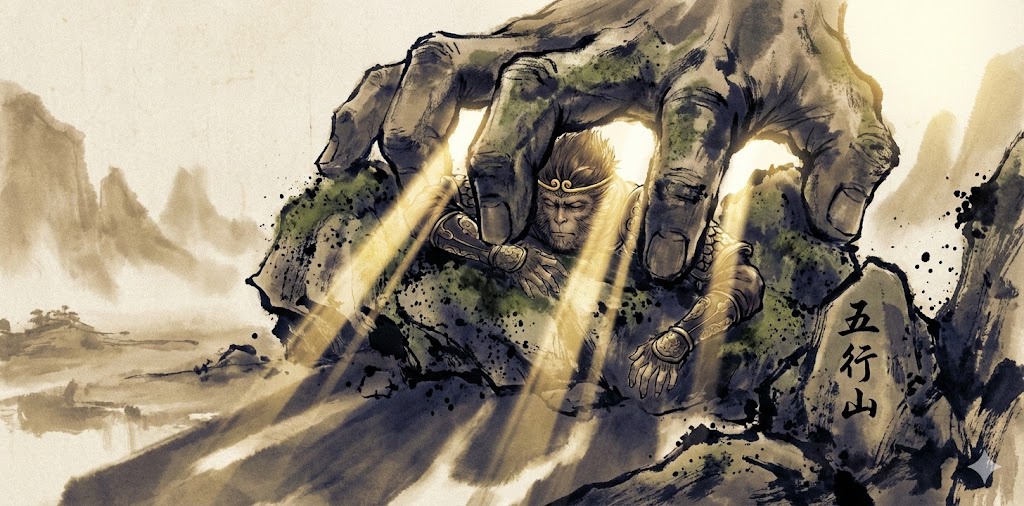 Sun Wukong trapped under the mountain